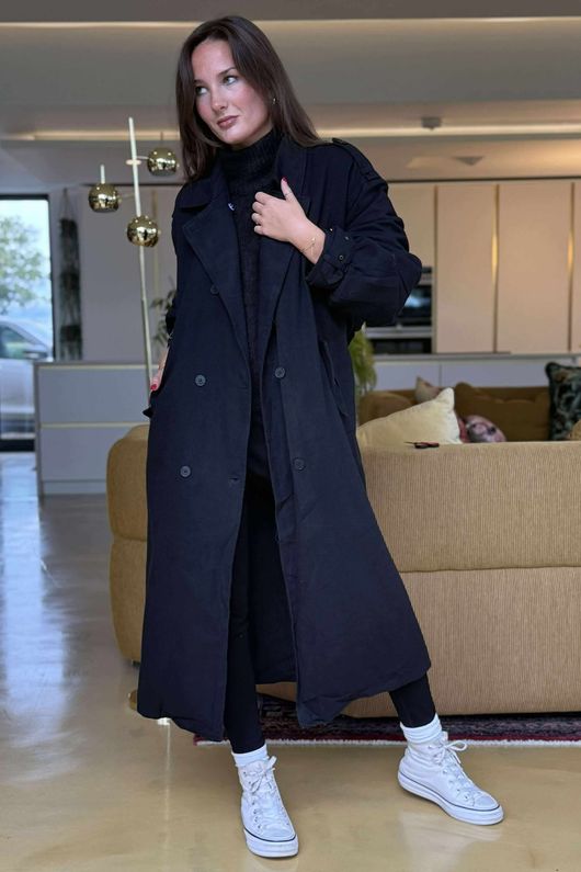 Mercer Soft Twill Trench Black /20 =